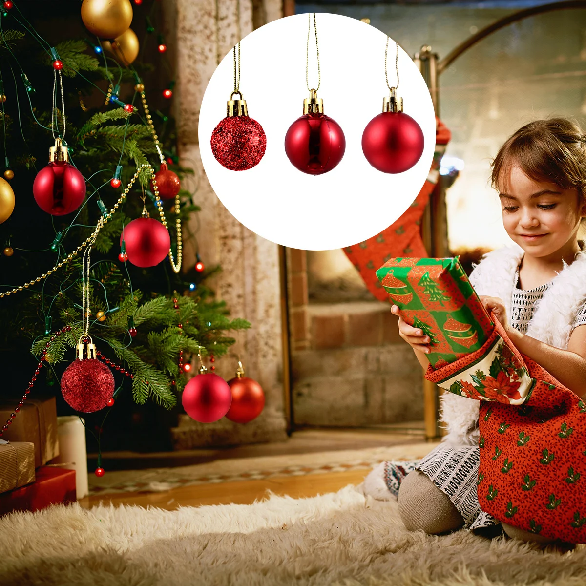 

48Pcs Christmas Ball Ornaments Reusable Lightweight Xmas Tree Hanging Balls Plastic Decorative for Party Home Christmas Balls