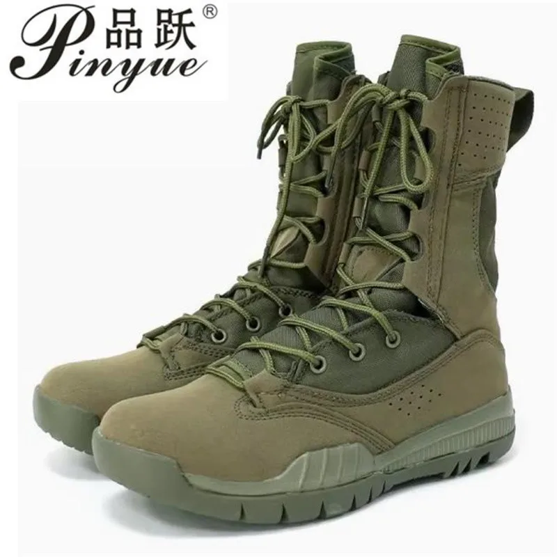 Men\'s Outdoor Desert Boots Army Green Ultralight Breathable Spring Autumn Hiking Training Shoes High work boots 37 45