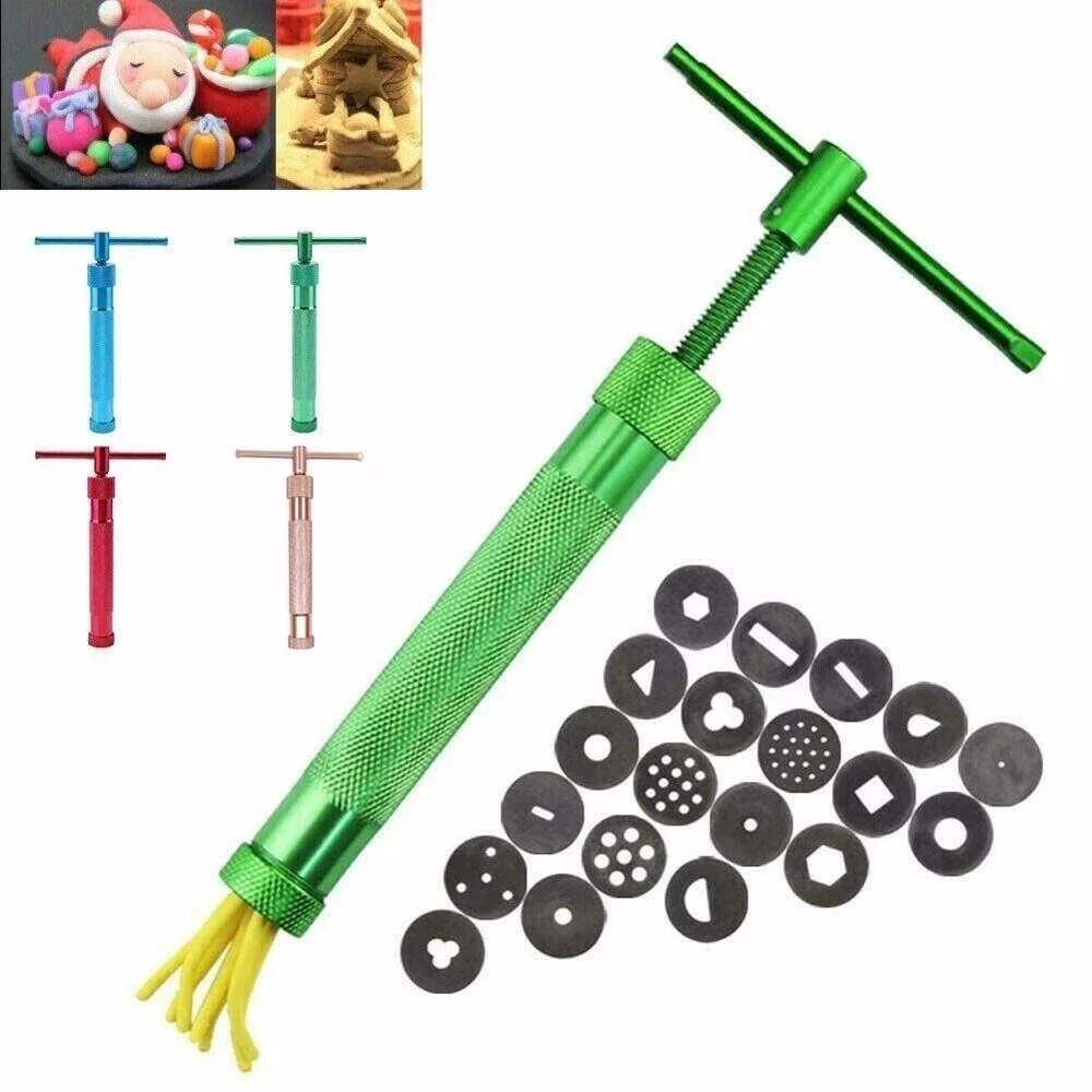 

20 plates clay extruder cake sculpture process sugar paste extruder fondant process sculpture modeling tools Macaroon Plates