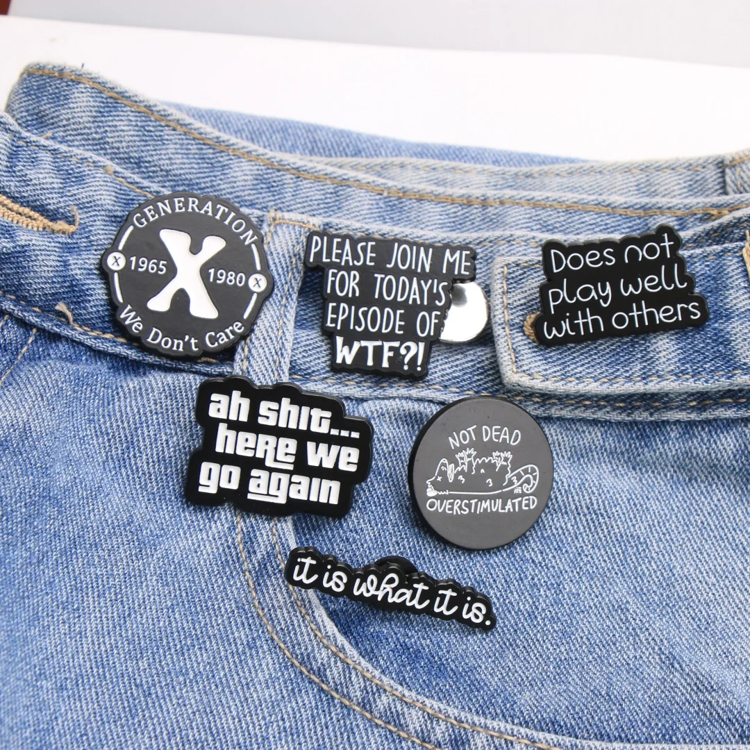 مجموعة دبابيس المينا غير الميتة - شارات طية صدر السترة بشعار فاسق لحقيبة الظهر السترة هدايا مجوهرات ذاتية الصنع #4