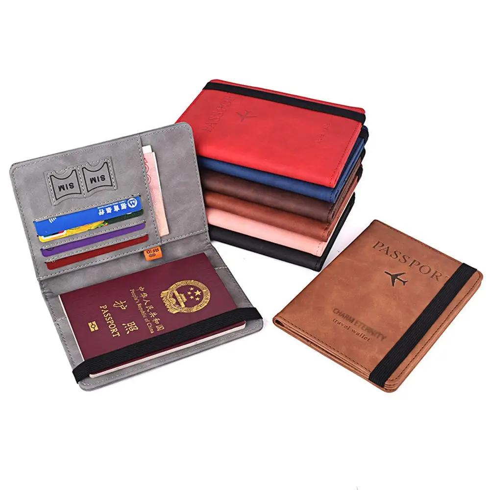 1 Pc PU Passport Book Coin Purse Storage Bag Vintage Wallet Document Organizer Case Multi-Function Outdoor Tools