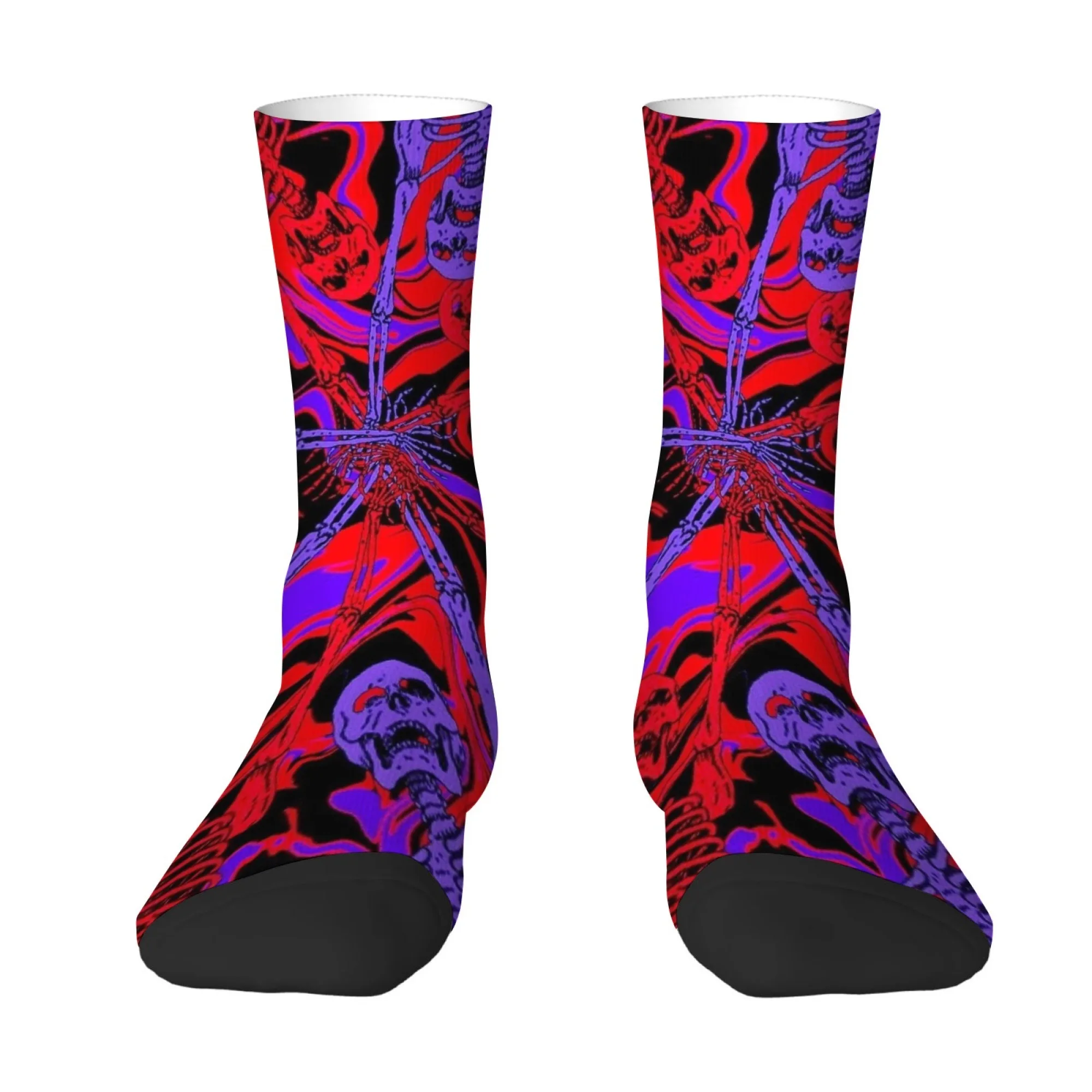 Crazy Punk Skull Men's Socks Harajuku Retro Style Street Hip-Hop Fashion Socks Novelty Funny Happy Crew Socks Casual Party Gift