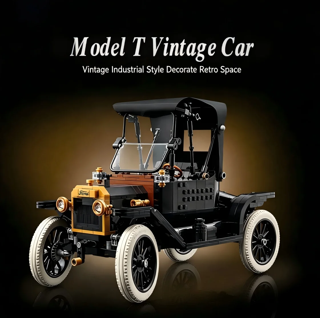 

Disney 11376 1060PCS Old Fashion Retro Car Building Bricks Set Simulation Vehicle Model Christmas Gifts Office Showcase Decor