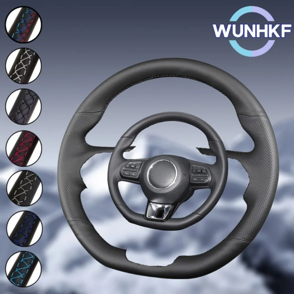 

Custom Black Car Steering Wheel Braid Cover For MG ZS HS GS 5 6 RX5 RX8 ZST ZS EV 2017-2023 Genuine Leather Steering Wrap