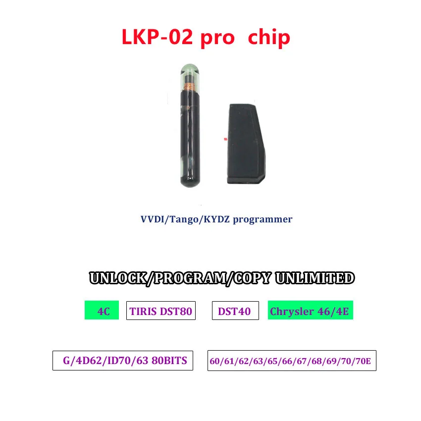 5/10/20 sztuk Transponder LKP02 LKP 02 LKP-02 KD id 4D Chip Clone/copy 4C/4D/G chip za pośrednictwem Tango i KD-X2