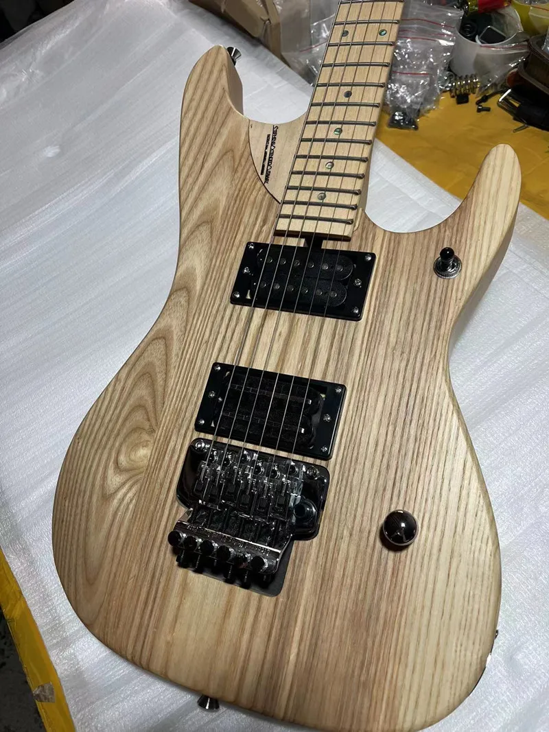 Factory high quality 6 string electric guitar,Floyd rose bridge,Natural matte finish，customizable，free delivery