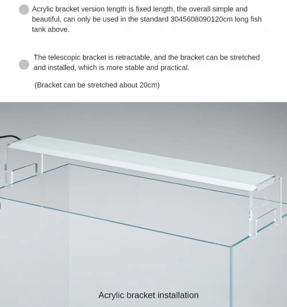 

LED Light Aquarium Lighting Aquatic Light Fish Tank Automatic Adjust Brightness,Full Spectrum Light Fixture for Freshwater Plant