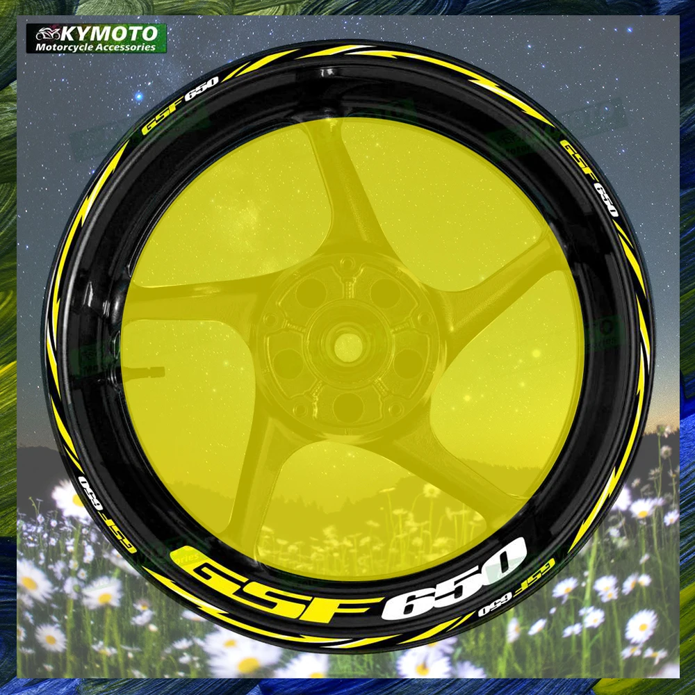 

For GSF650 GSF 650 reflective motorcycle stickers 17 inch front and rear rim decals off-road fairing accessories decoration
