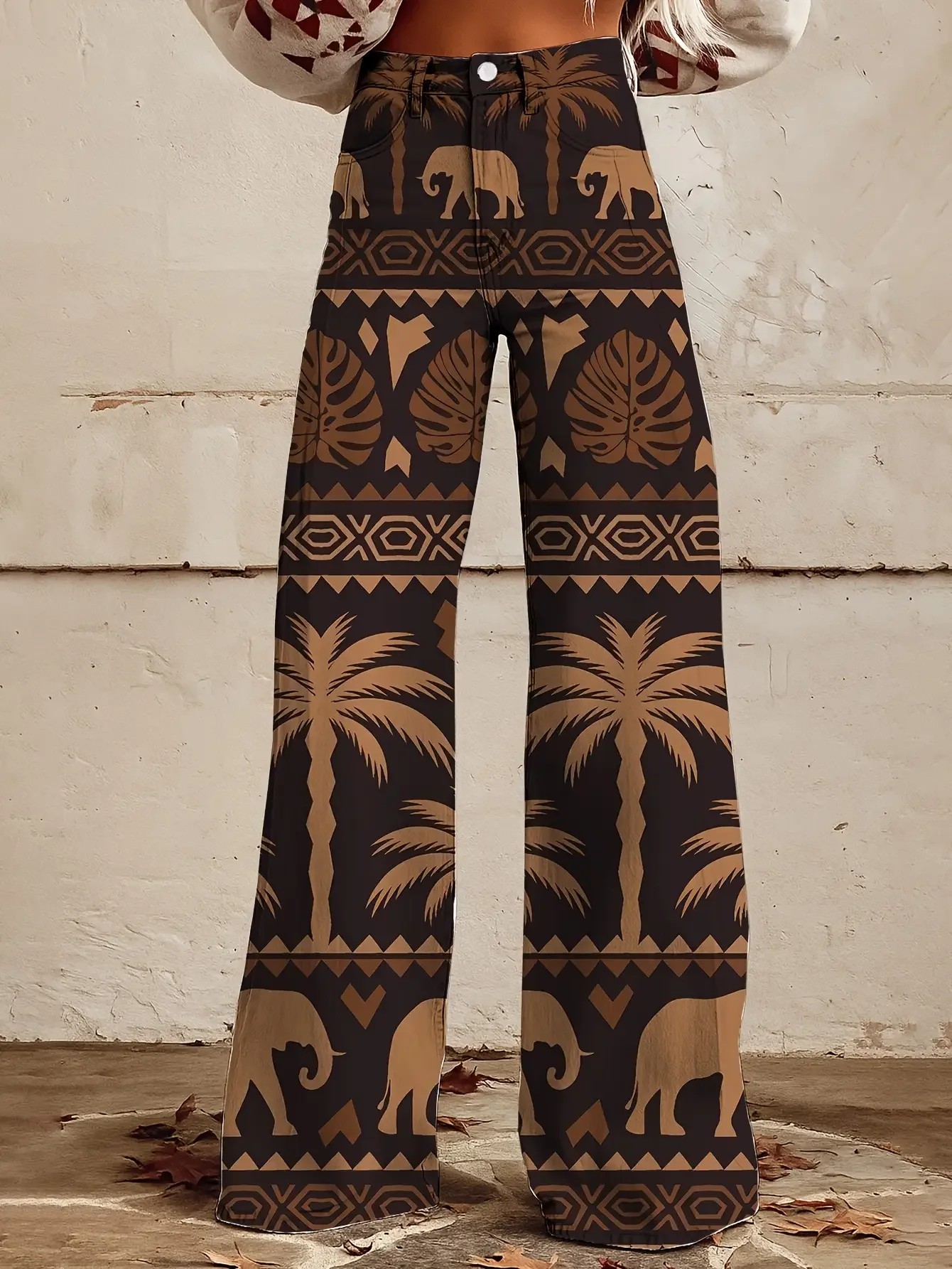 Ladies' straight leg wide leg pants, spring and autumn loose European and American pants