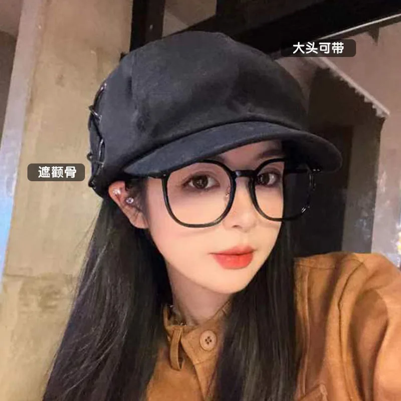 Women's Vintage Autumn Hat – British-Style Octagon Beret, Trendy Streetwear Unisex Casual Snapback with Slimming Effect