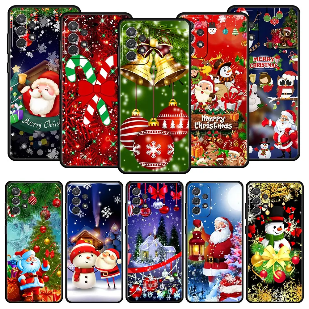 Christmas New Year Cartoon Case For Samsung Galaxy A53 A52 A33 A73 5G A13 A23 A21s A03s A31 A51 A71 A11 A41 M31 A01 Phone Cover