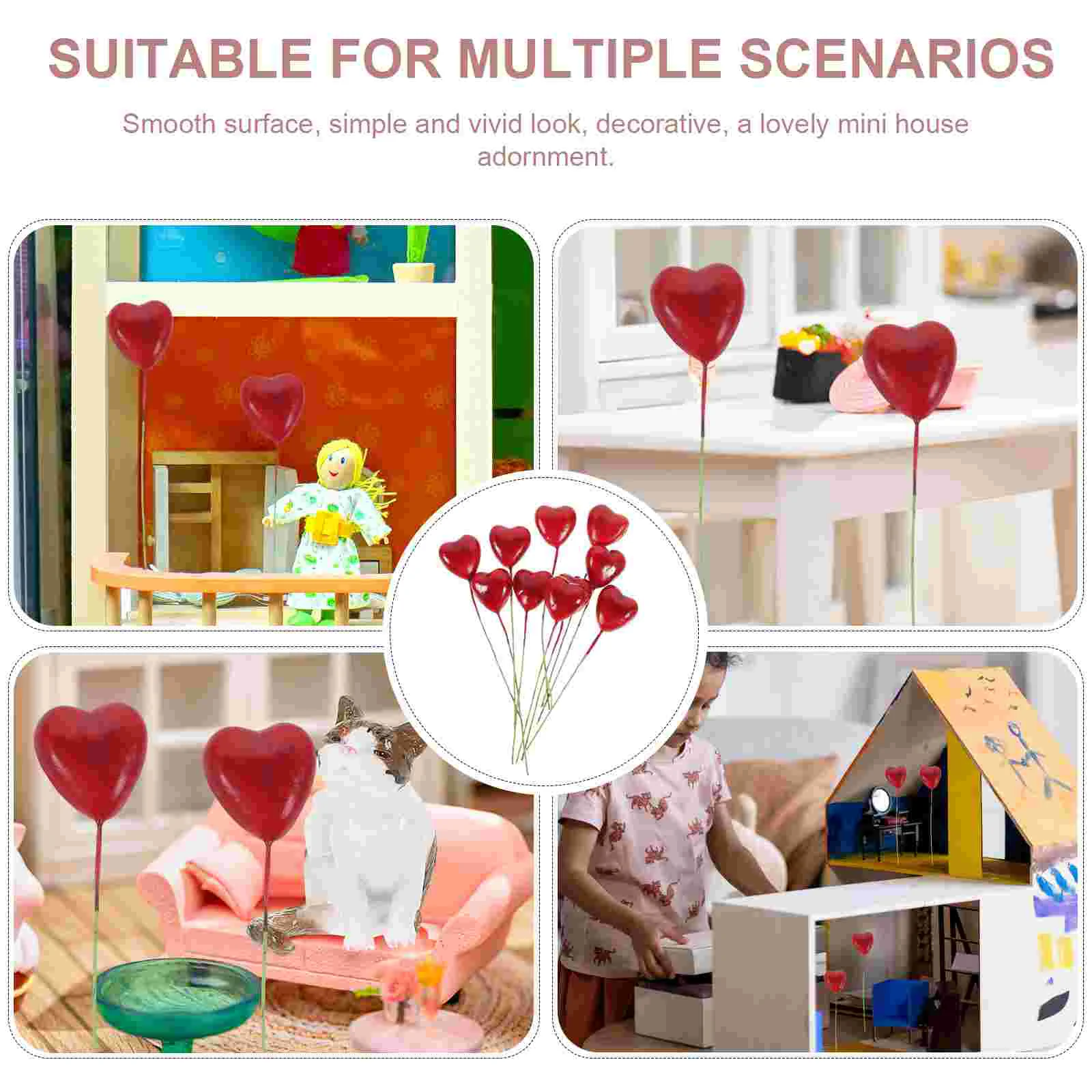 Mini Miniature Simulation Love Balloon Birthday Decoration Props House Play Toys Heart Dollhouse Cakes Kit Photo