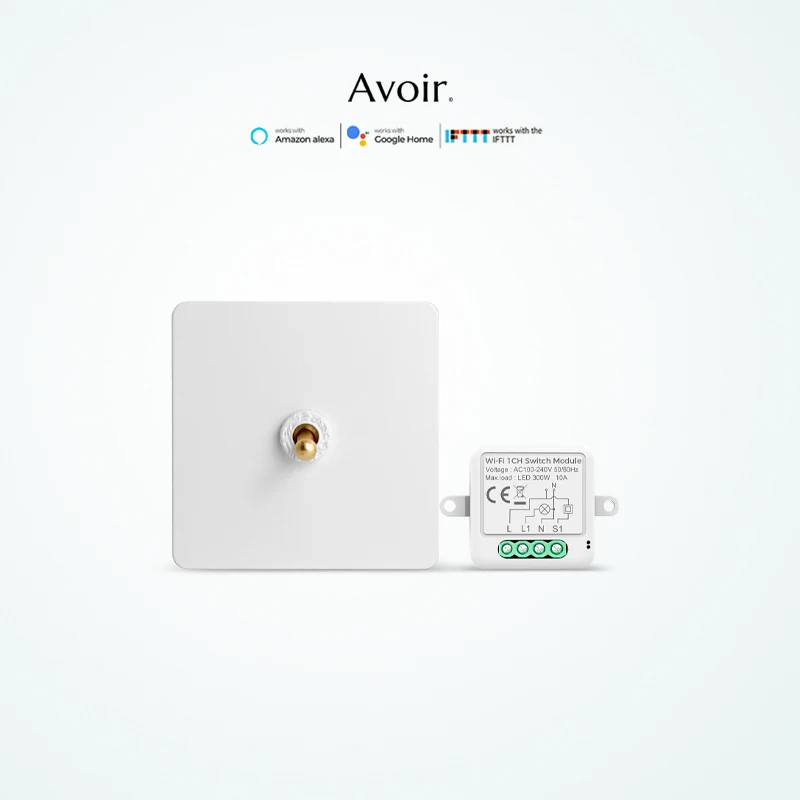 

Avoir Vintage Toggle Switches White Stainless Steel Push Button Tuya Wifi Switch 220V 1-4 Gang 2 Way Wall Switch Zigbee Buttons