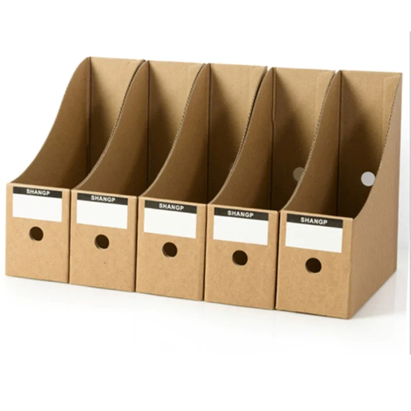 Magazine File Holder Organizer Box,Drawer Kraft Paper File Holder Office Supplies Desk Storage Organizer Documents File Box 2022