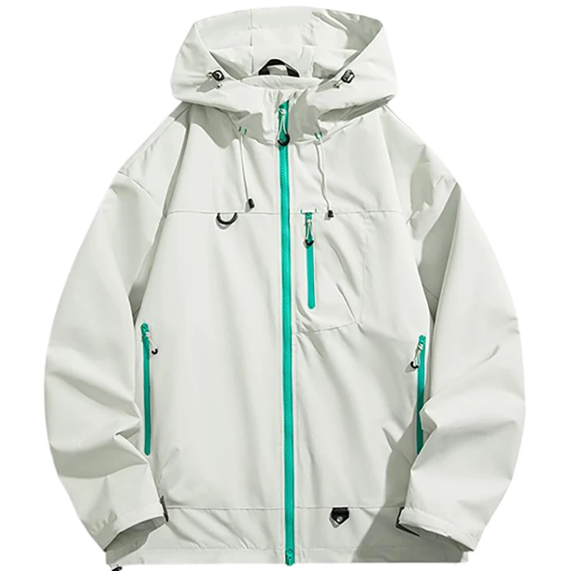 Men's Outdoor Jacket Waterproof Windbreaker Sports Climbing Trekking Multiple Pockets Skiing Softshell Zipper Hooded Jackets