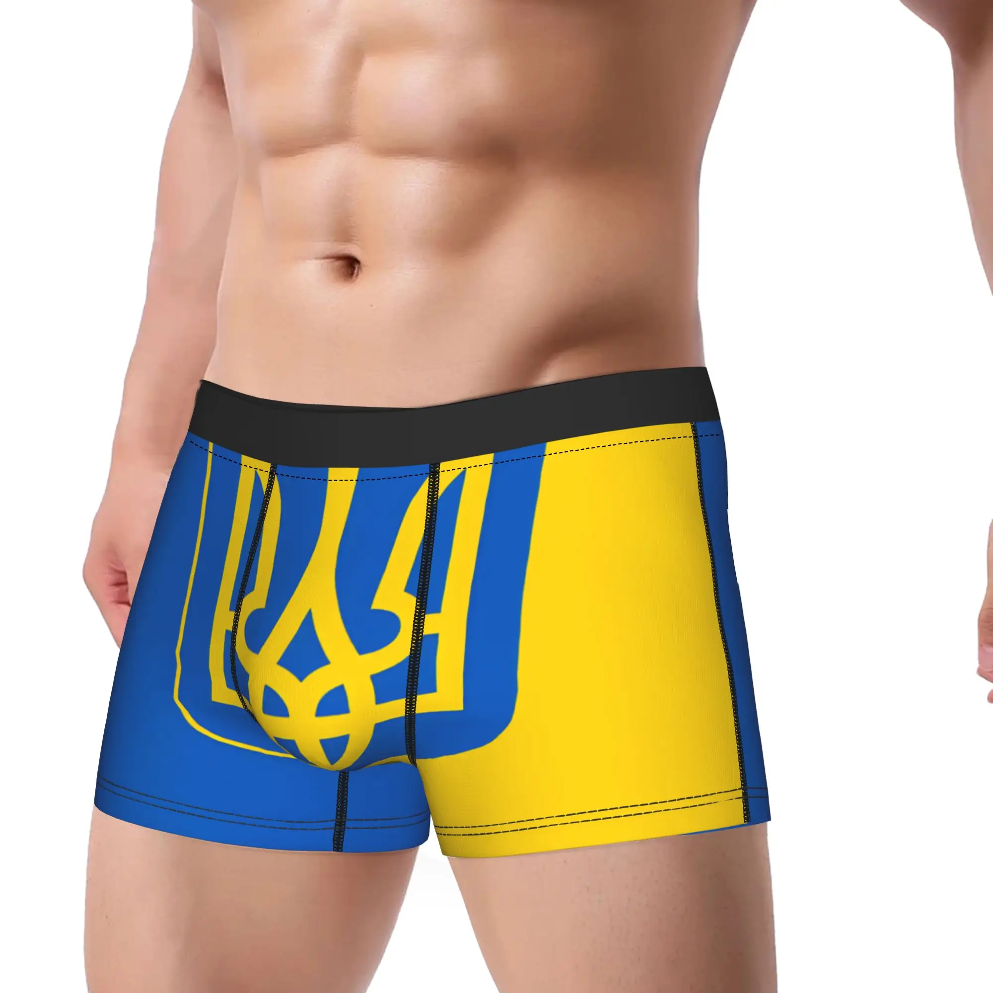 Ukraine Presidential Flag  Underwear  Males Underpants Custom DIY Comfortable Trunk High Quality Boxer Brief Plus Size