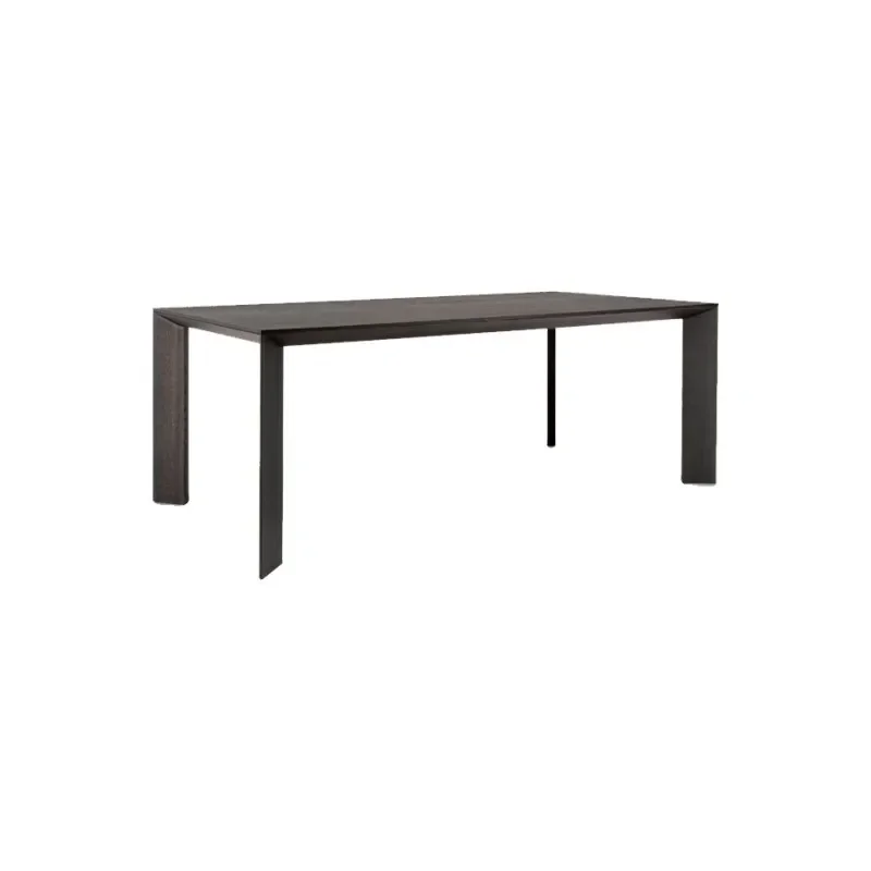 Rectangle household modern simple light luxury smoked ash wood table
