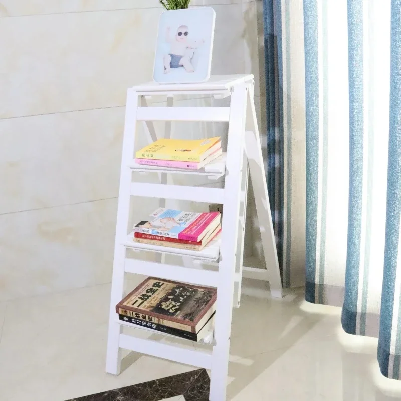 

Wood Step Stool Multifunctional Two-step Ladder Indoor Climbing Dual-use Small Folding Ladder Practical Household Tool