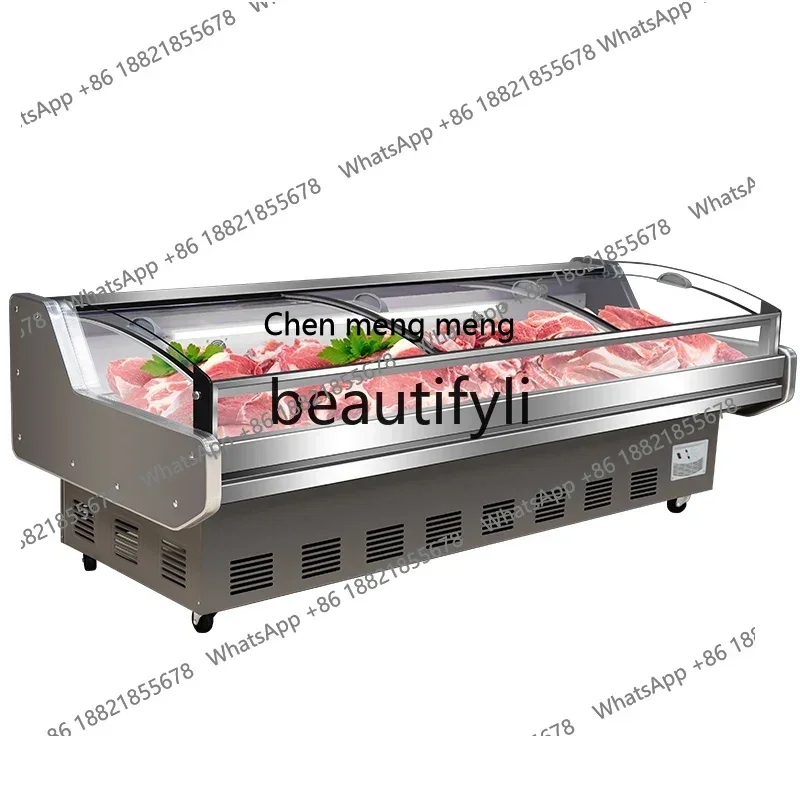 a56 Display cabinet Commercial supermarket Deli beef sheep pork fresh-keeping freezer Direct cooling fresh freezer
