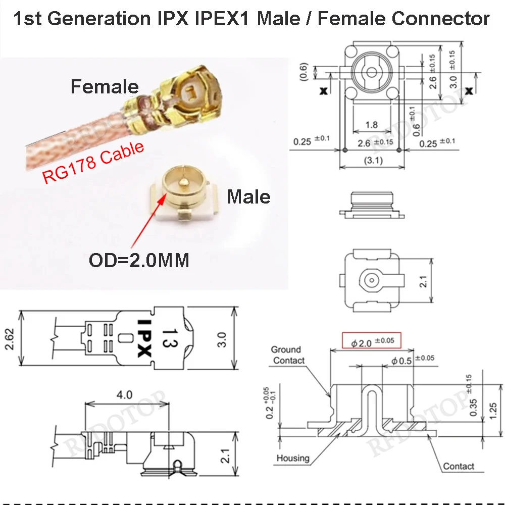 1PCS RG178 SMA Female Connector to 2*u.FL/IPX/IPEX-1 Female Y Splitter Cable Pigtail RF Coaxial WIFI Antenna Extension Jumper