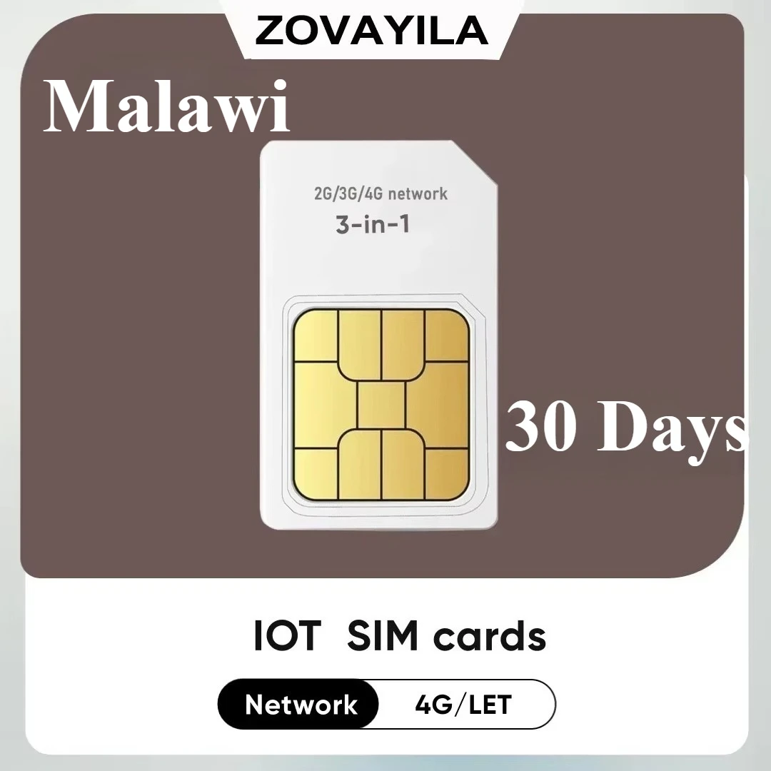 Malawi Data‑Only SIM for  GPS Positioning Equipment No Restriction 30Days 30MB Stable Signal for Kids Watch EldeVillage Coverage