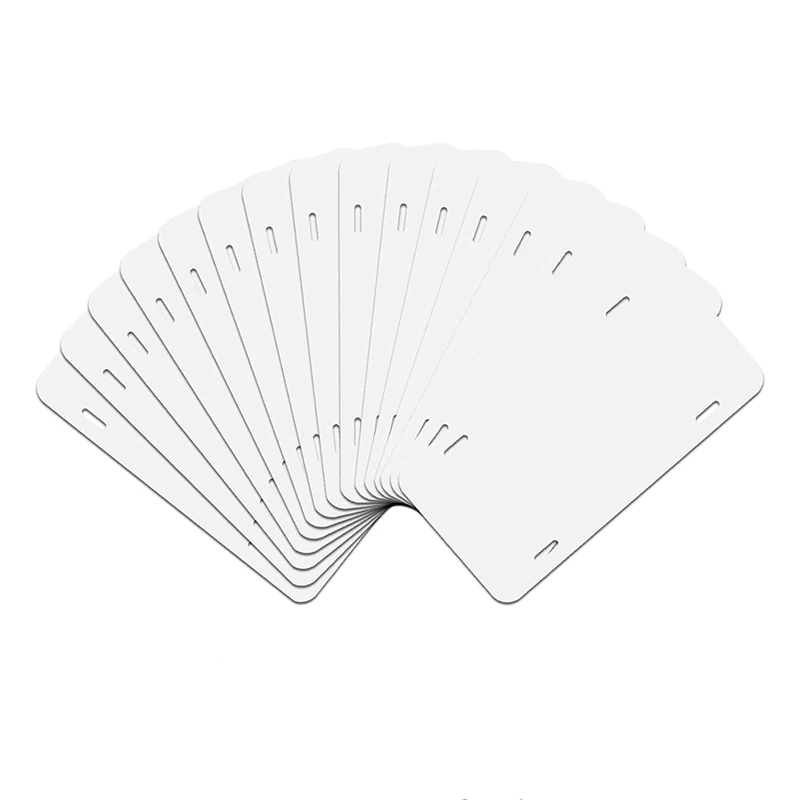 

14 Pack Sublimation License Plate Blanks, Automotive Sublimation License Plates Tag Thickness 0.65Mm White
