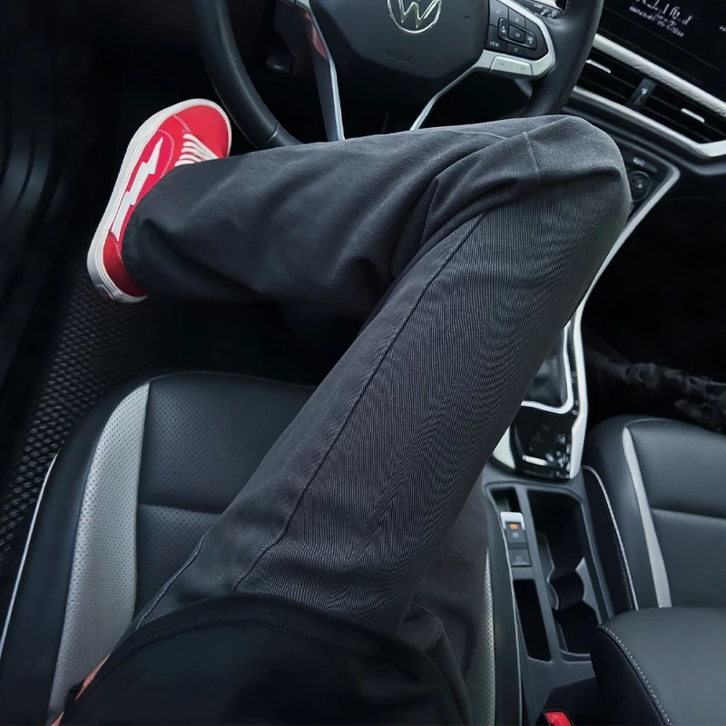 

Bla Straight Leg Men's Jeans Casual Slimming High Street Sle Spring Autumn Low Waist Dstring Trousers