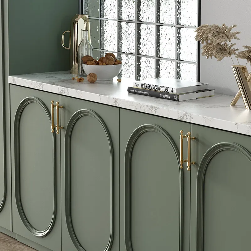 High-end Solid Brass Cabinet Handles Shiny Gold Brass Cabinet Pulls with Round Ball Dresser Handle for Kitchen, Closet