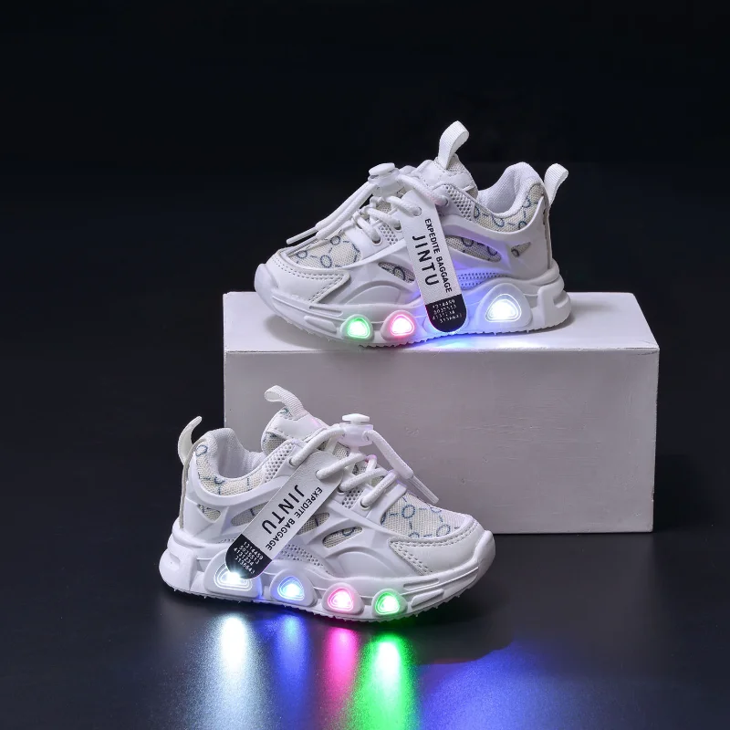 Scarpe per bambini Sneaker casual alla moda per ragazzo Scarpe per bambini per ragazza Scarpe luminose Scarpe per bambini leggere e traspiranti con