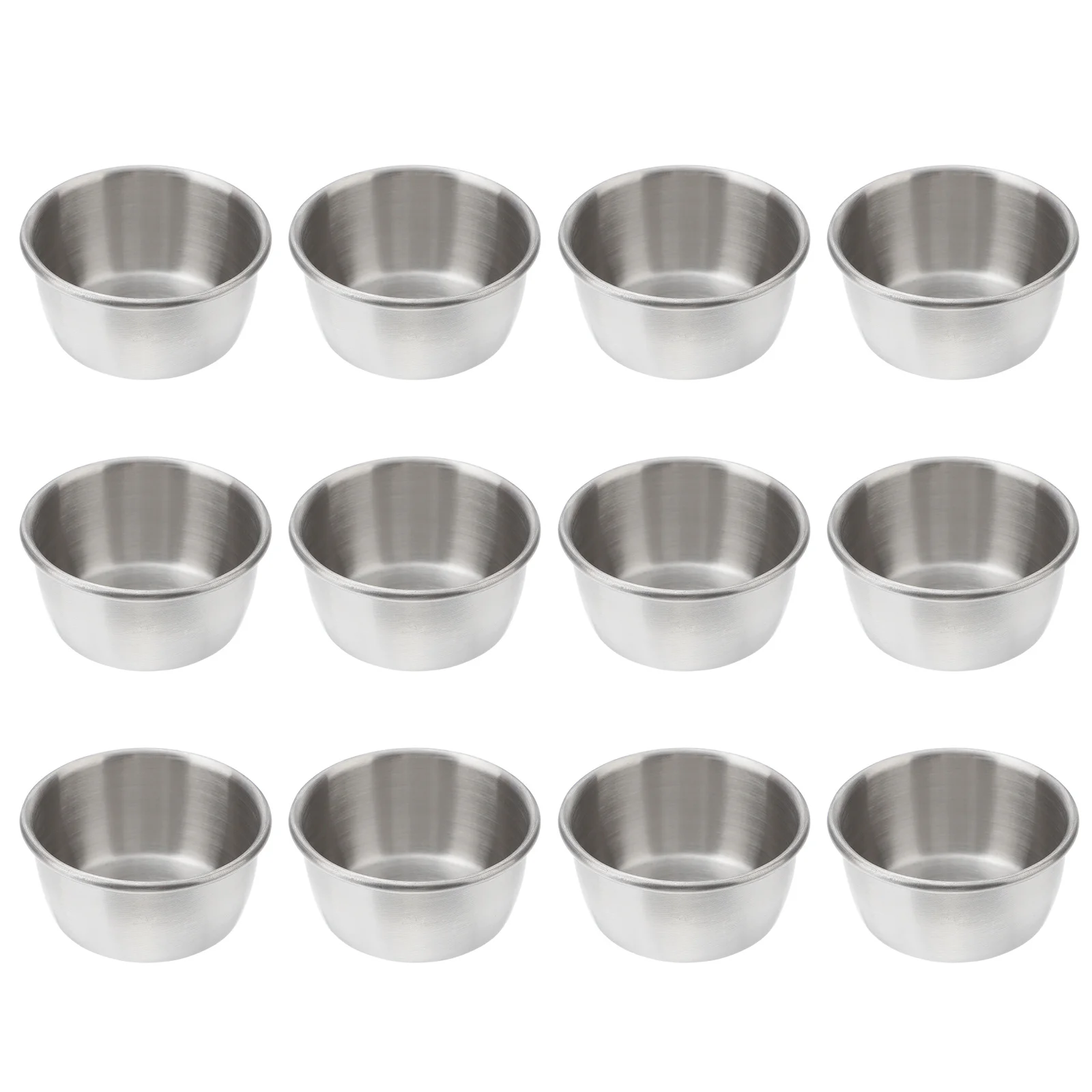 

12pcs Stainless Steel Sauce Cups 60Ml Condiment Containers For Dipping Sauces Fruits Nuts Olives Mini Bowls Reusable Small