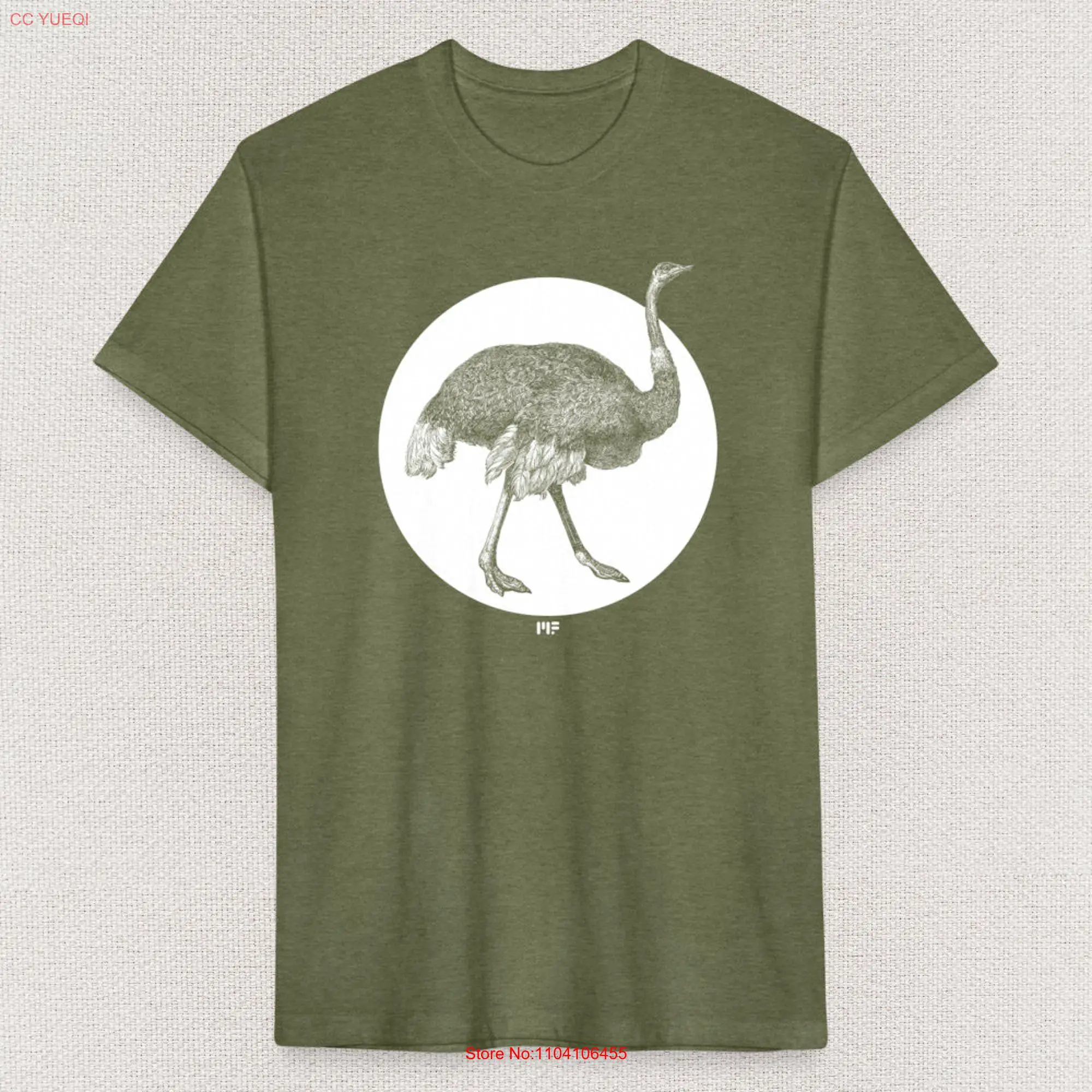 Ostrich T Shirt By Mythical Forces long or short sleeves