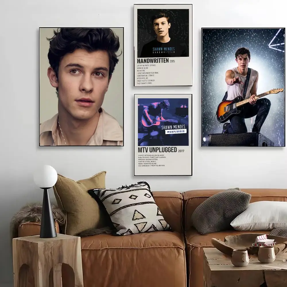 S-Shawn Mendes Pop_Singer Poster HD Art Decorative Wall Art Waterproof Home Décor for Living Room Bedroom Café Stylish Gift