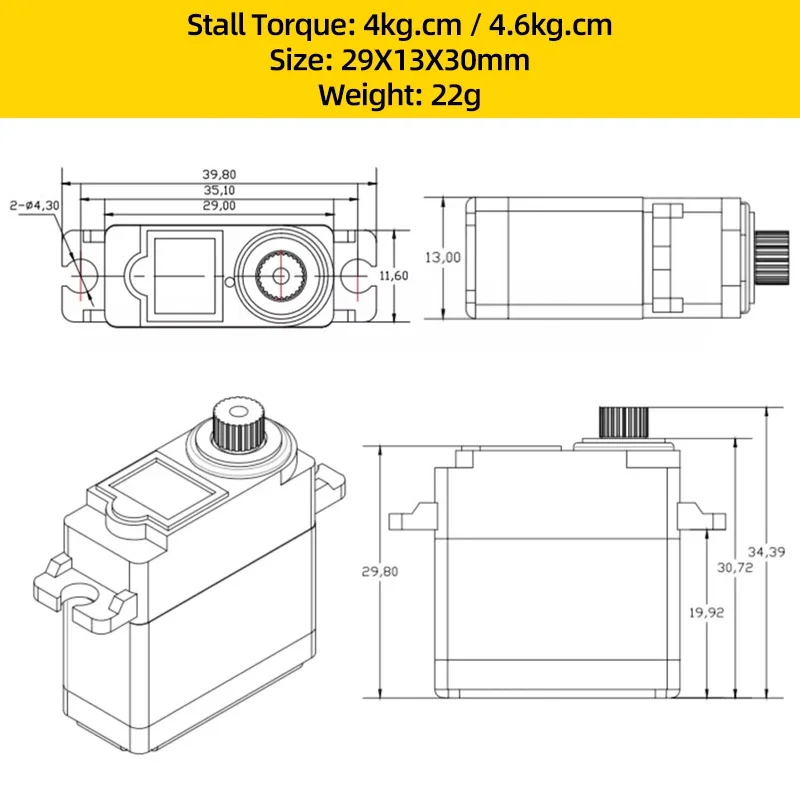 1/2/4PCS Corona DS238MG Servo Digitale Metal Gear 4.8V/6.0V 22g DS-238MG Per Il Controllo RC FPV Aerei Ad Ala Fissa Drone Modelli