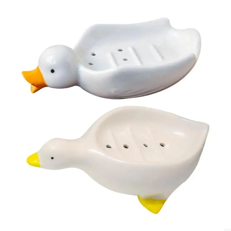 

Смешное утиное мыло блюдо с дренажным керамическим контейнером Современный держатель для хранения мыла для кухонного душевого