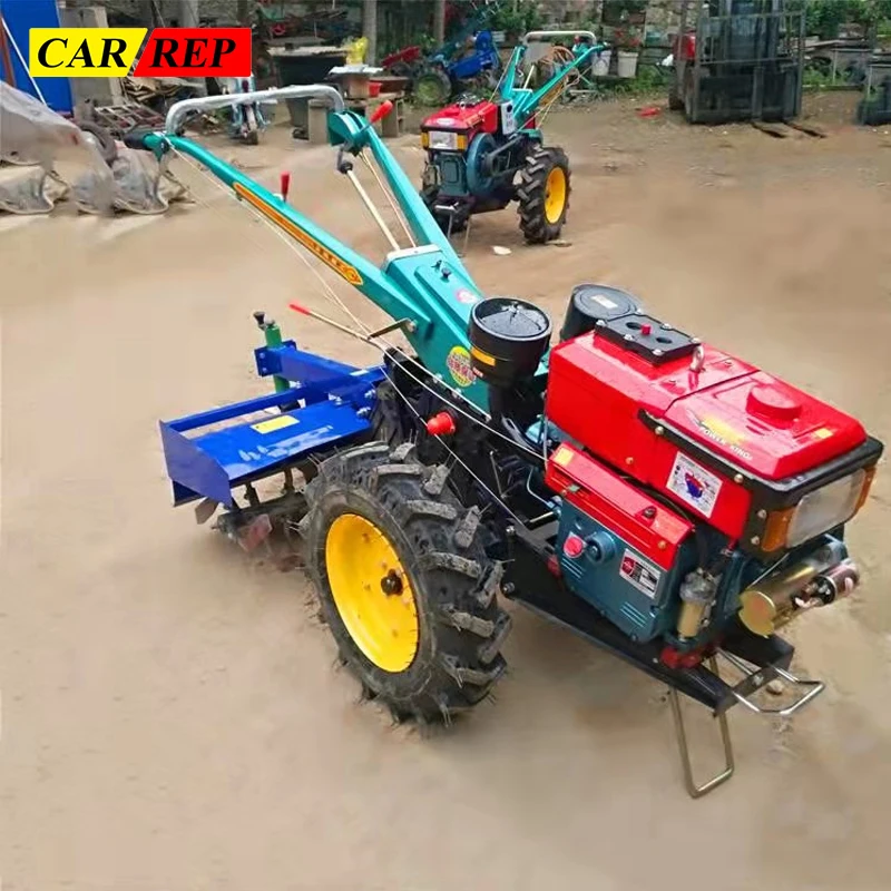 Multipurpose Walking Tractor Rotary Machine Tiller Power Generation Diesel Engine For Sale 15 Horse Riding Electric Motor