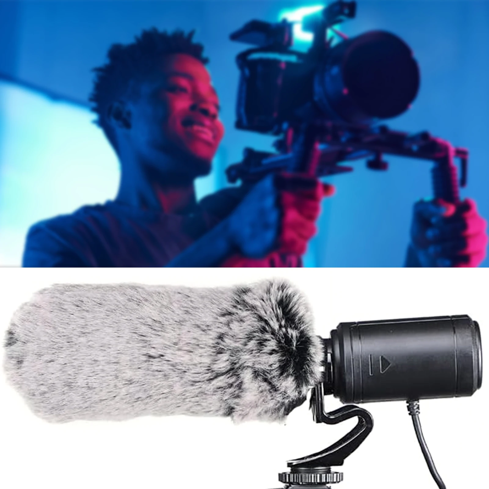

Professional DSLRs Condenser Microphone For Camera Camera Microphone With Windscreen Muff For On-the-Go Recording