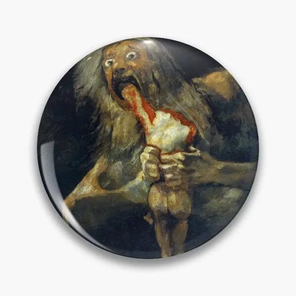 Francisco Goya Saturn Devouring His So  Soft Button Pin Jewelry Fashion Brooch Hat Badge Clothes Decor Funny Cute Cartoon Collar