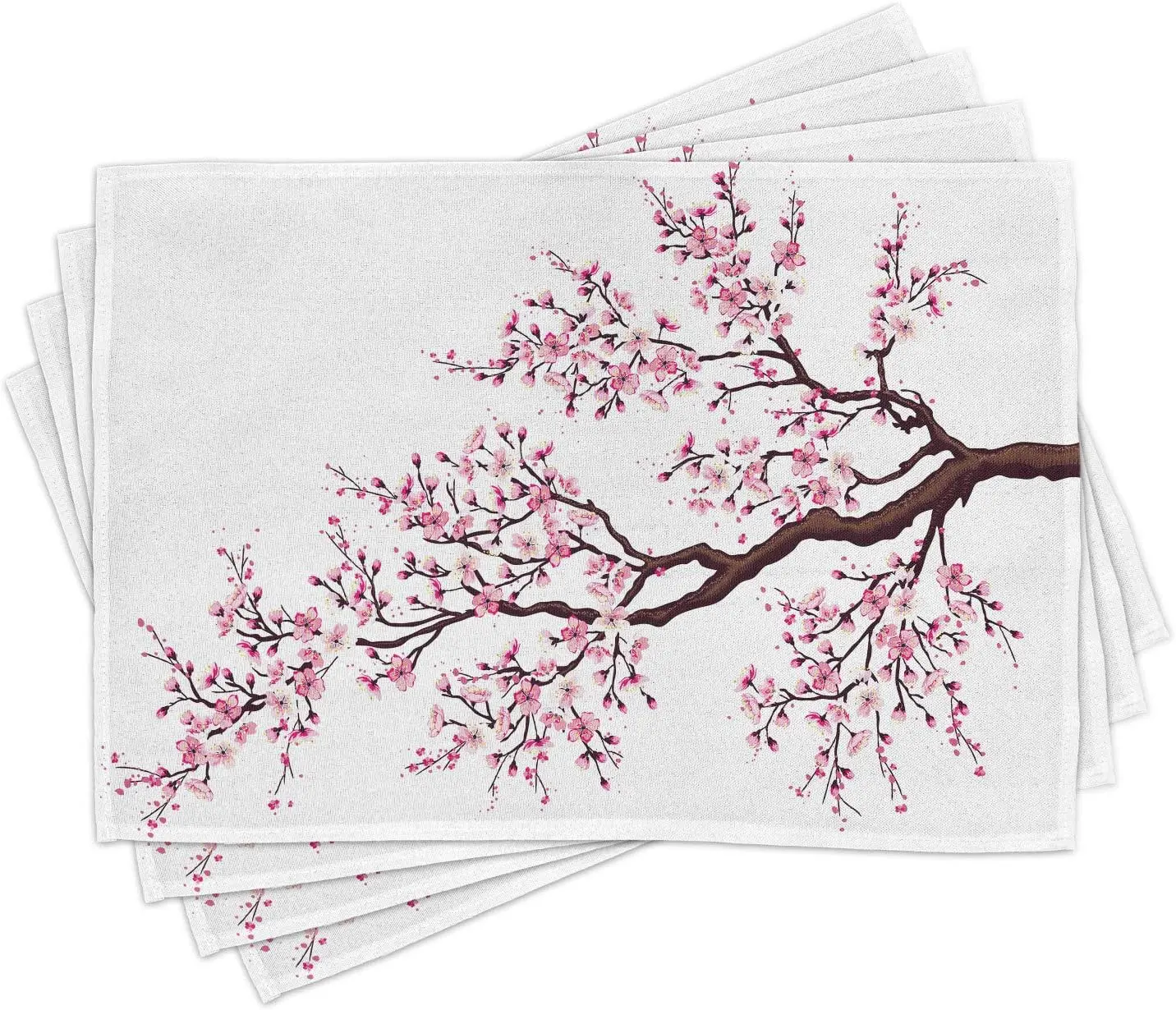 Vintage Rose Place Mats Set of 4 Red Floral Dinning Room Afternoon Tea Washable Fabric Placemats for Dining Table 12x18 Inch