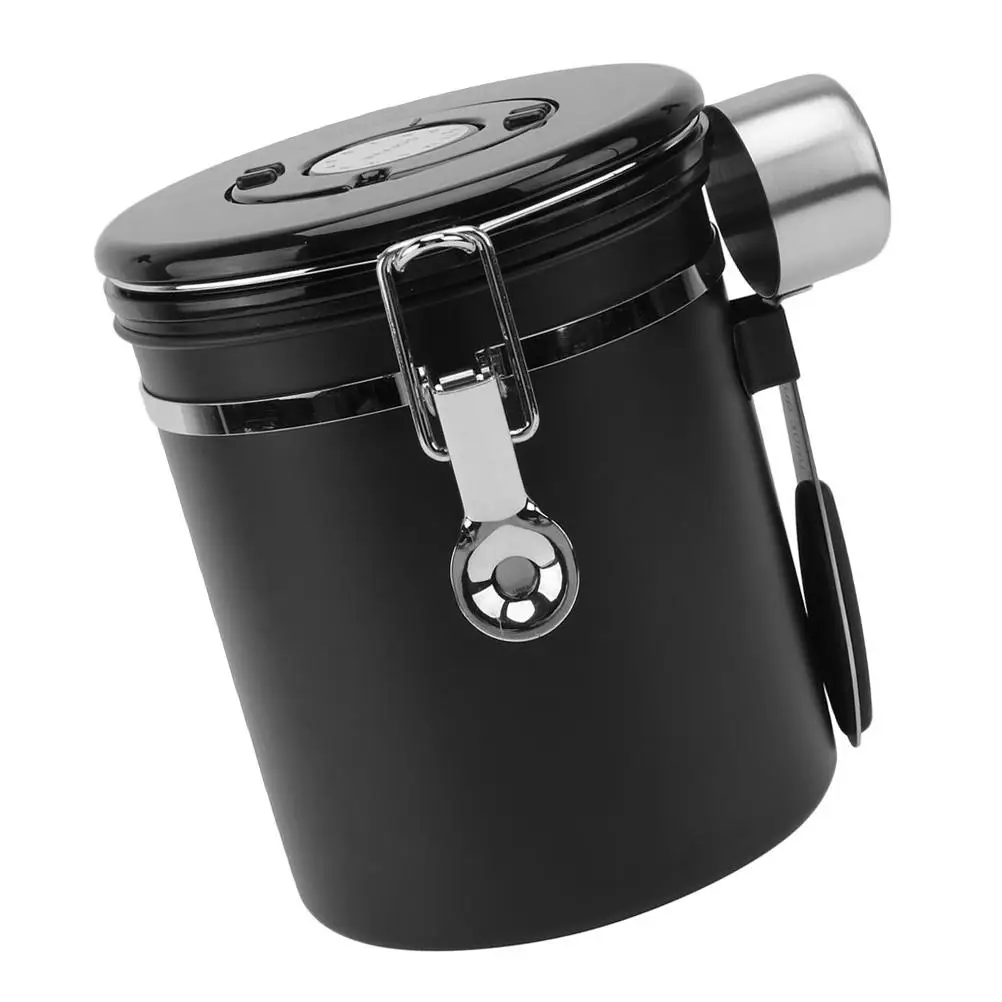 

Coffee Bean Jar 304 Stainless Steel Airtight Canister Kitchen Storage Containers Metal Rice Sealed Food Preservation