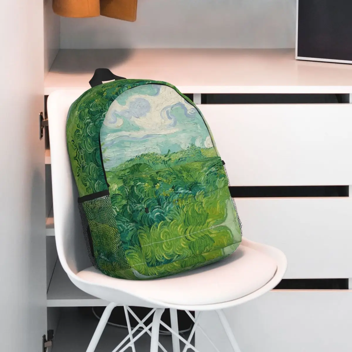 Green Wheat Fields, Auvers, Vincent Van Gogh Backpack Hot Sale Daypack Large Capacity Boy Girl BookBag Shoulder Bags School Bag