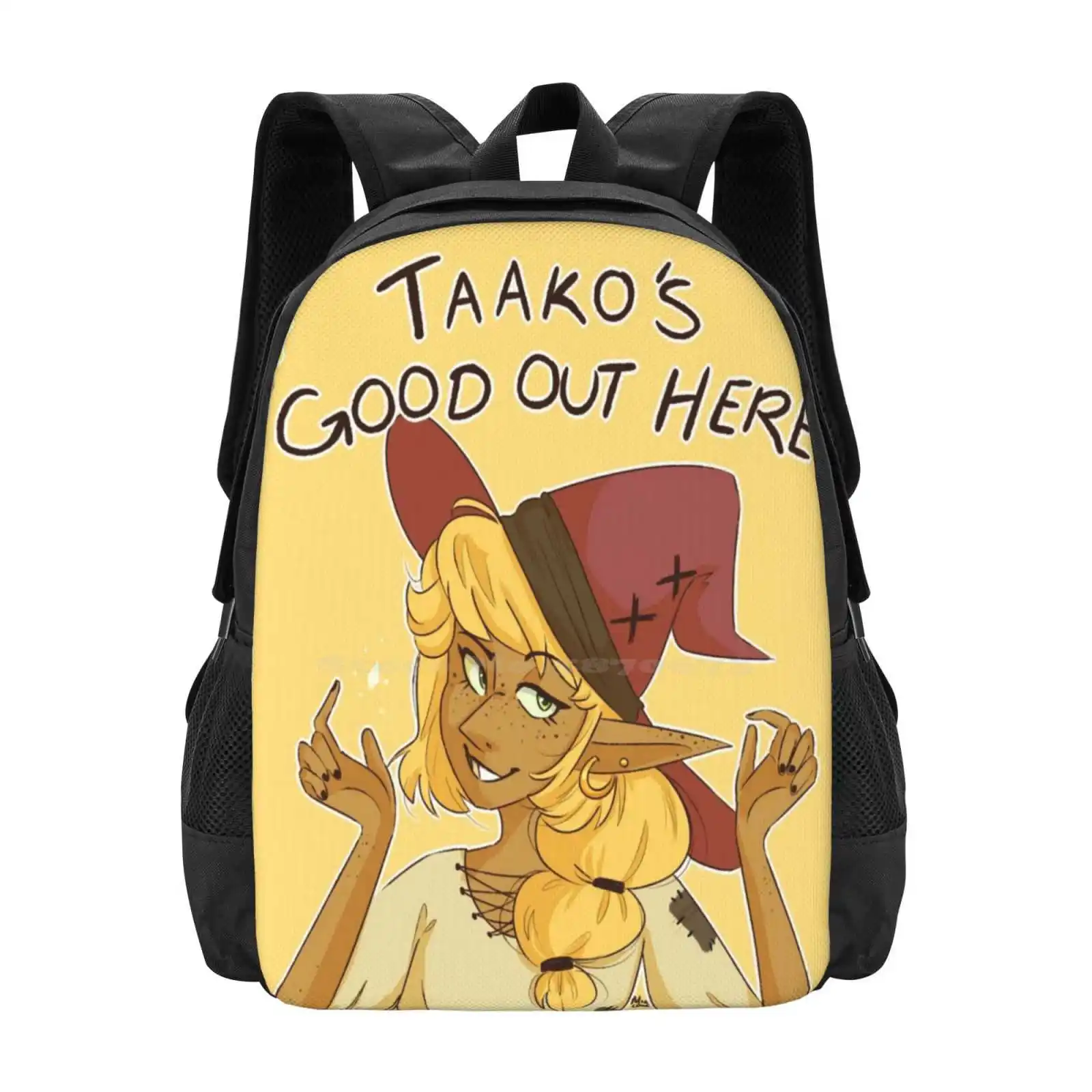 Taako's Good Out Here ( The Adventure Zone ) Pattern Design Bag Student's Backpack The Adventure Zone Taz Thezonecast Taako