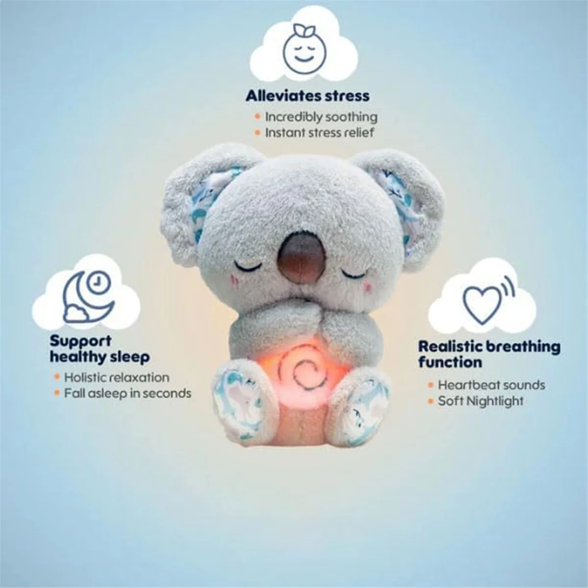 Calming Otters ansia Otters Sleep Otters sollievo dall'ansia Koala the Relief Koala Breathing peluche con musica 1 pz