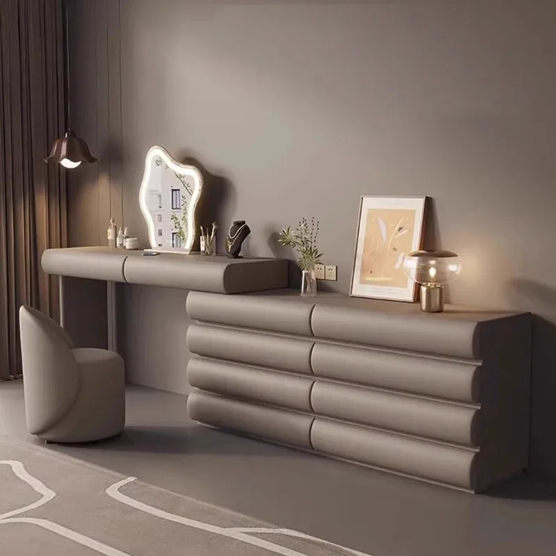 Tocador de mimbre con espejo para maquillaje, mueble organizador de armario, juego de tocador de almacenamiento, luces coiffuse para dormitorio y hogar, barato
