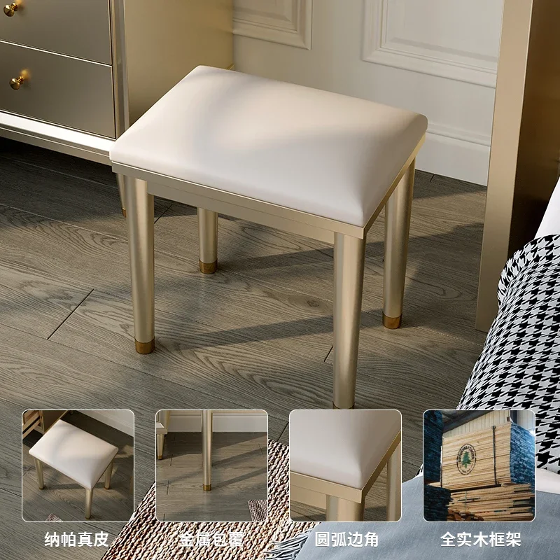 

Bedroom special solid wood makeup stool new Internet celebrity dresser chair light luxury master bedroom advanced girls square