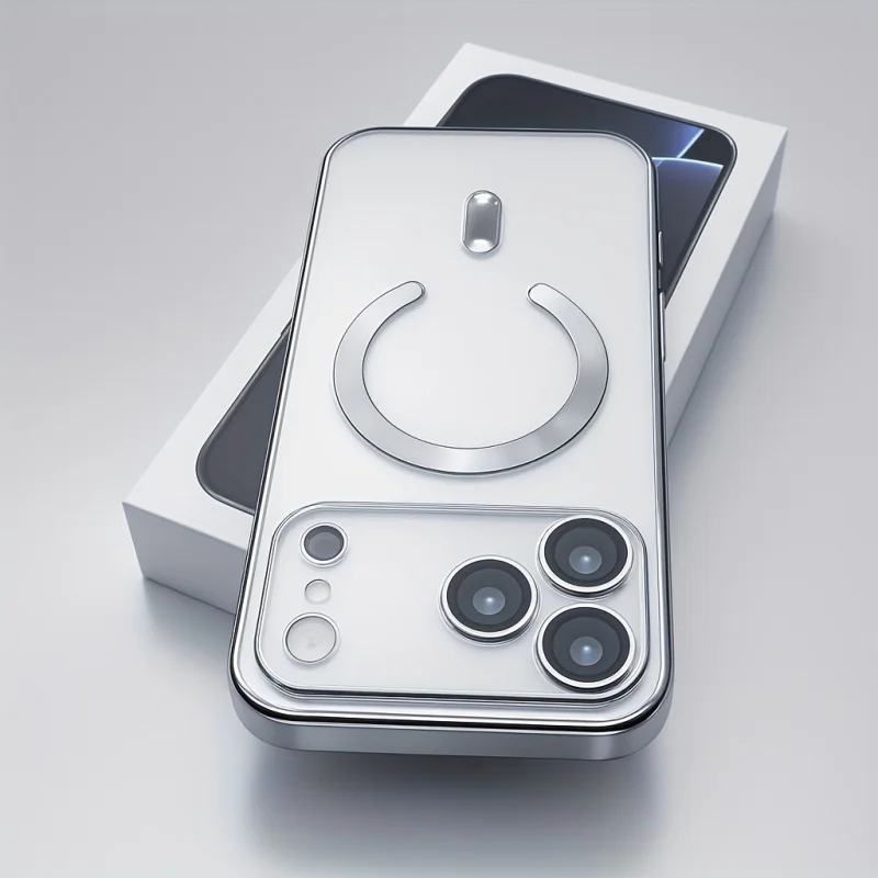 Capa Protetora Transparente Fina para iPhone 11 12 13 14 15 16 17, Incluindo Versões Pro Max e Plus, com Design em Rosa