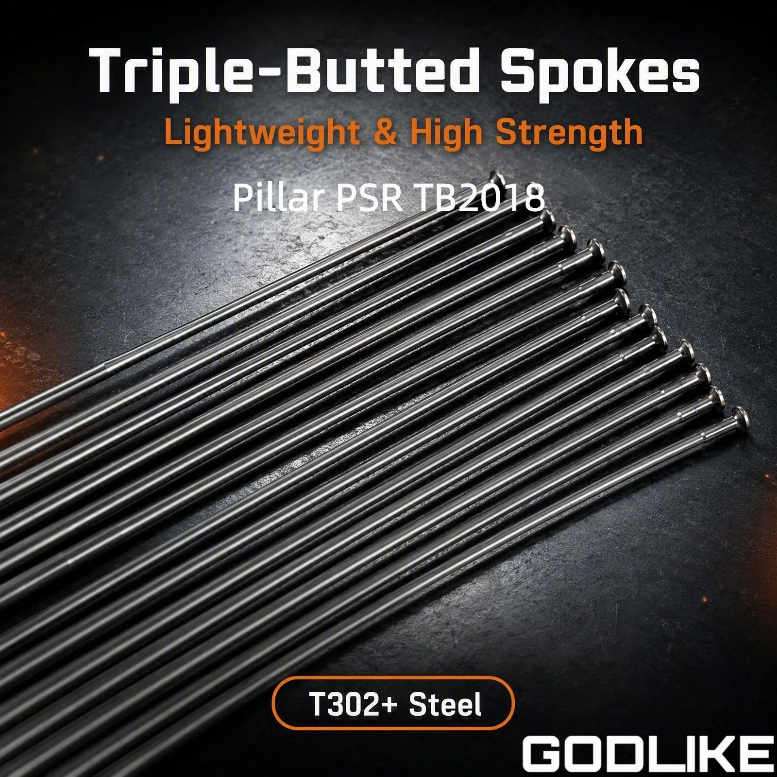 Light Pillar PSR TB2018 Pcs/Lot Triple Butted Bicycle Spokes 14G Gauge 2.0mm Straight Pull Stainless