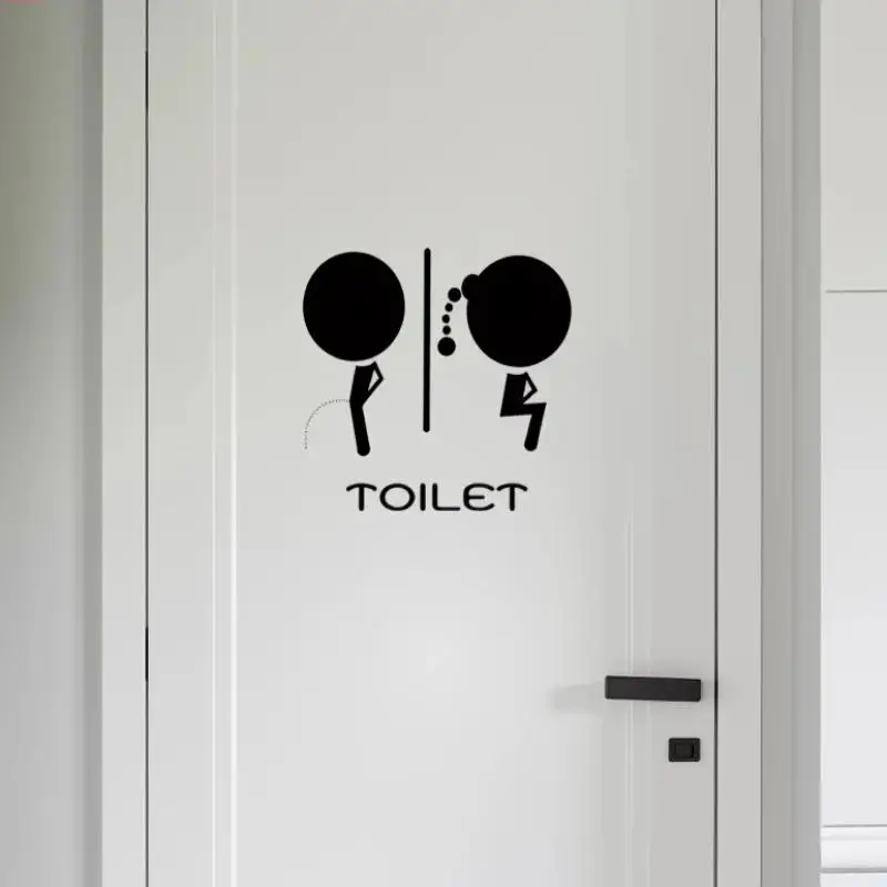 Anti-Fouling Waterproof Bathroom Wall Sticker Peel and Stick DIY Toilet Door Decal for Home Decor
