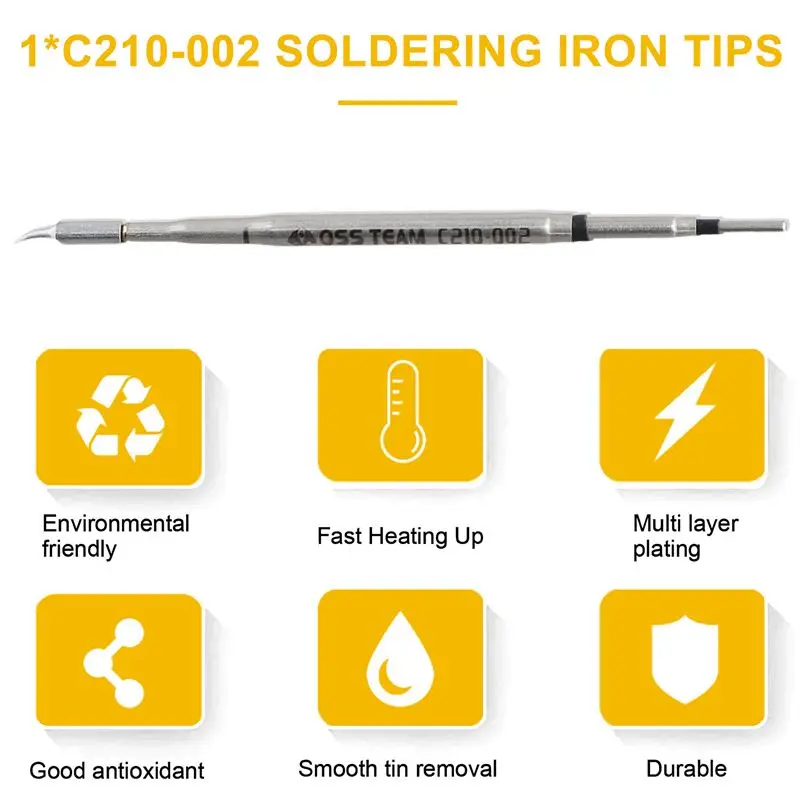 A93E-C210 Series Soldering Tip Lead-Free Solder Welding Head For JBC T210 Handle For Sugon T26 T26D Soldering Station
