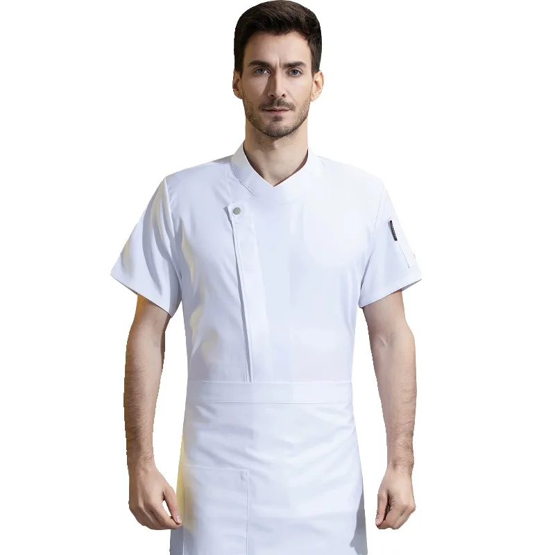 Uniforme de travail Steakhouse pour Restaurant occidental, vêtements de Chef d'été à manches courtes, haut fin de boulangerie
