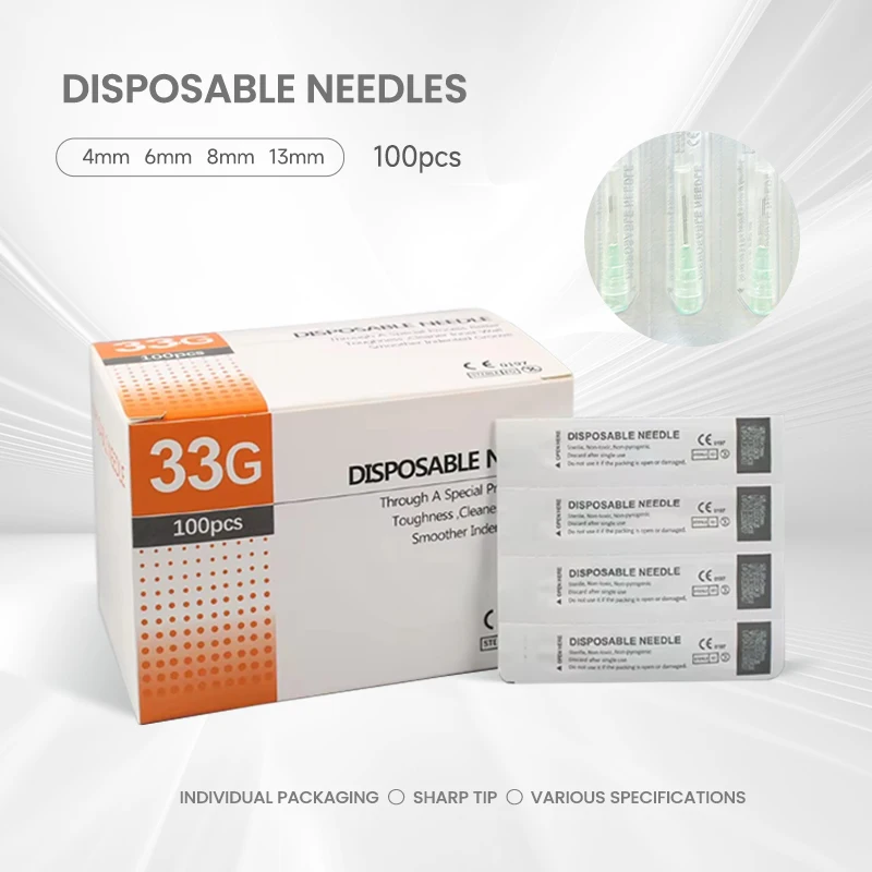 

Лидер продаж 33G 4 мм 6 мм 8 мм безболезненная маленькая игла 33 г 13 мм ручной инструмент индивидуальная упаковка